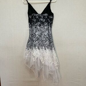 Ever Pretty Black Sequins & Lace asymmetrical Fairy-Core Dress- Size 10 / A+
